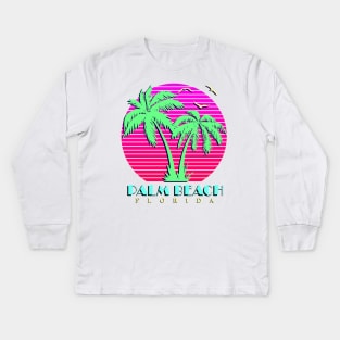 Palm Beach Florida Palm Trees Sunset Kids Long Sleeve T-Shirt